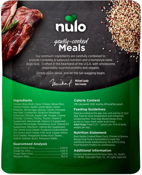 Nulo - Dog - Gently Cooked Meals Duck, Chicken & Quinoa