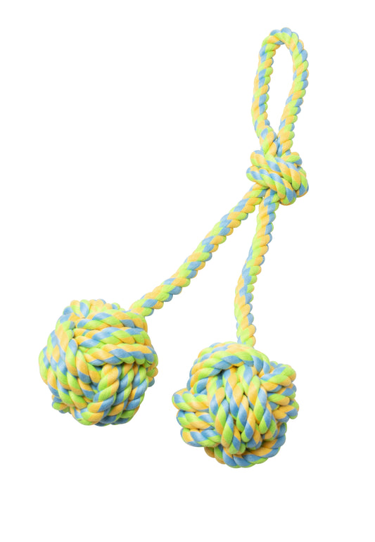 Bud'Z - Rope Double Monkey Fist With Loop - Green And Yellow