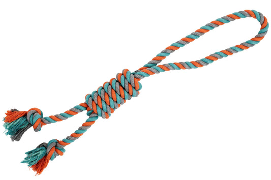 Bud'Z - Rope Double Loop And Noose Knot - Orange And Blue