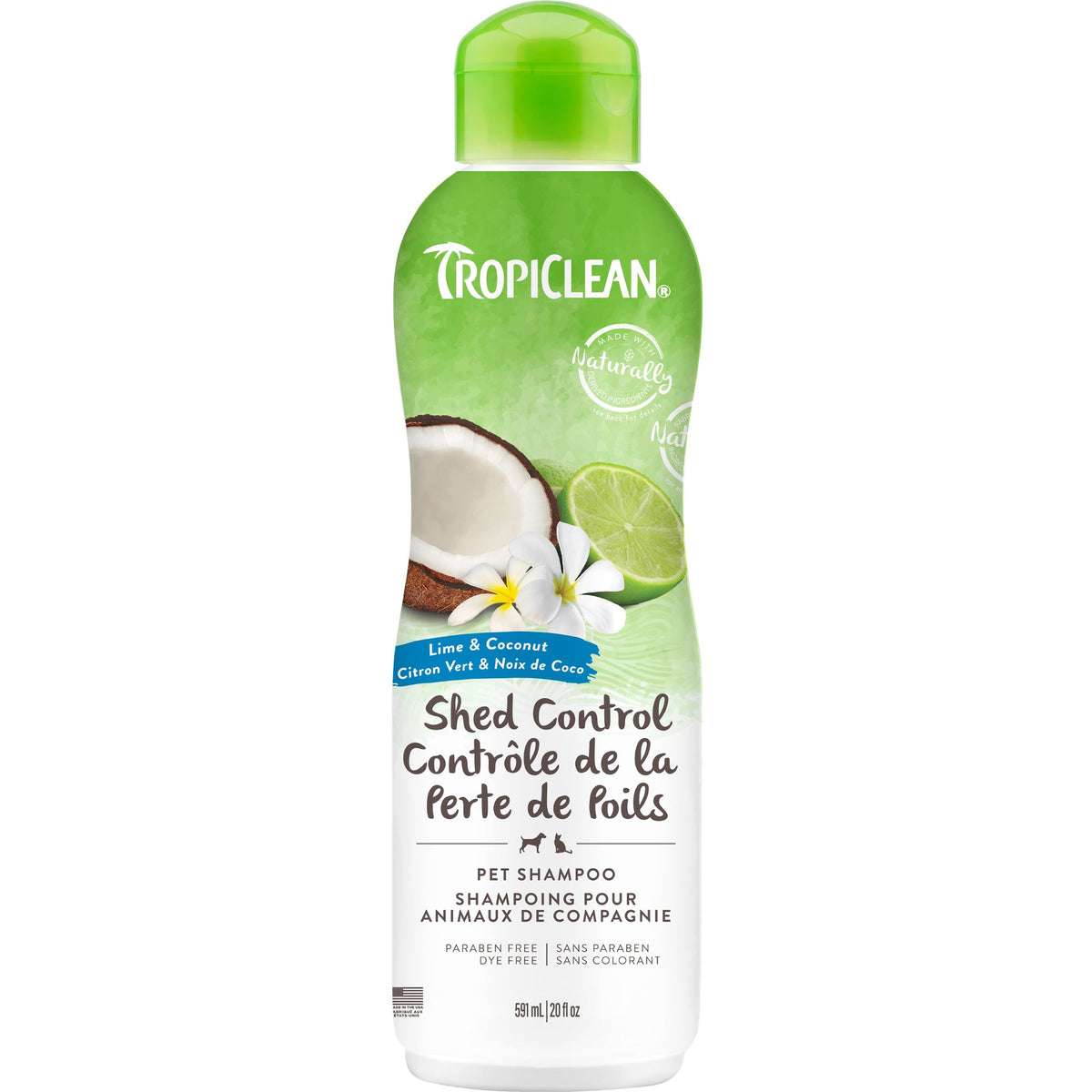 TROPICLEAN - Pet Shampoo - Lime & Coconut Shed Control