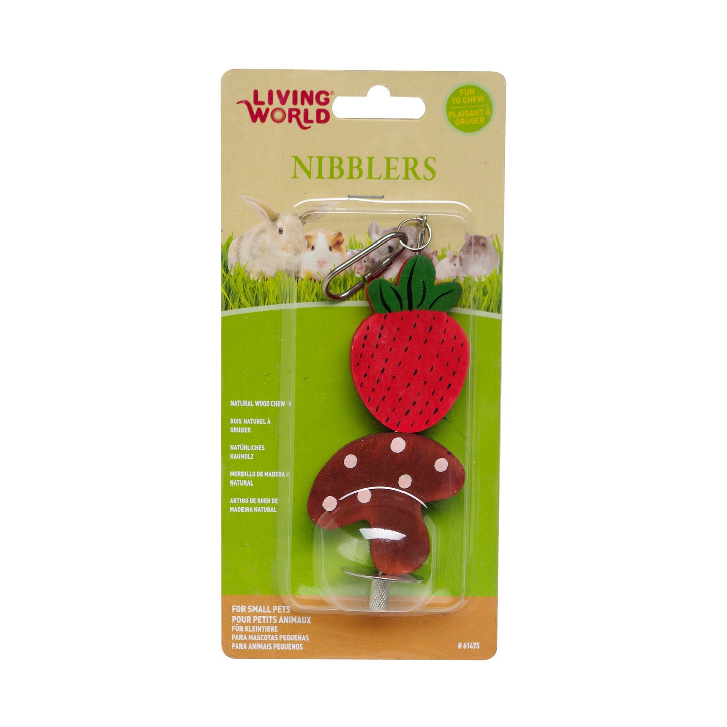 Living World - Nibblers Wood Chews - Strawberry & Mushroom on Stick