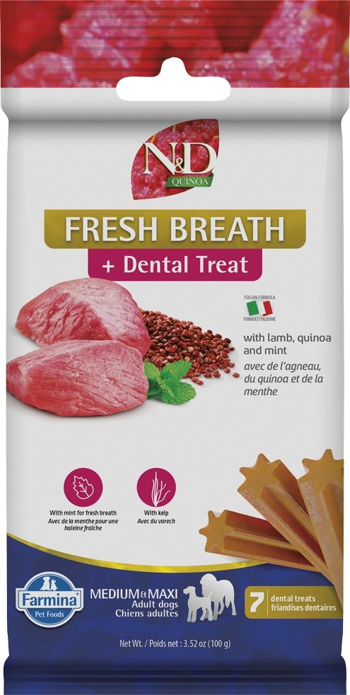 Farmina N&D - Dental Treat - Quinoa, Lamb & Mint (Med/Max)