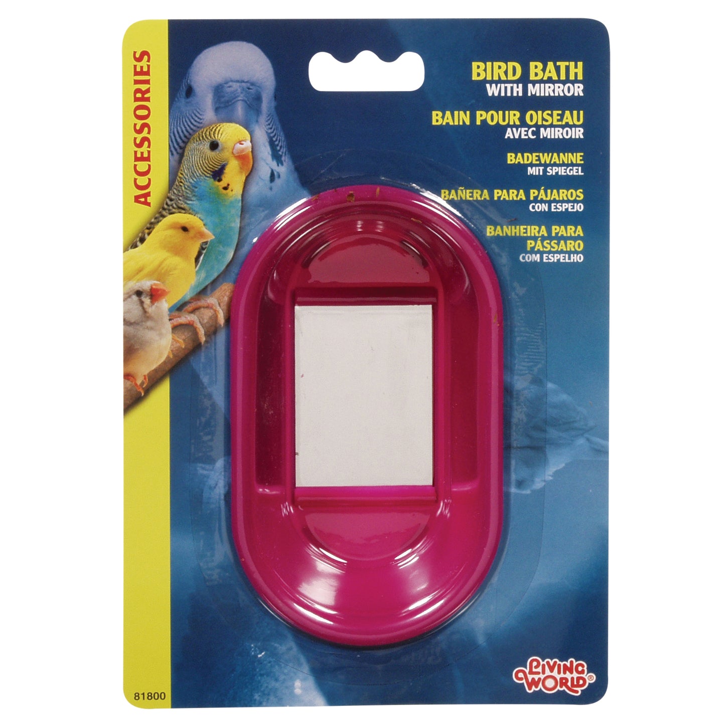 Living World - Oval Bird Bath with Mirror