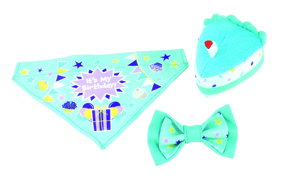 LIL' PALS - Dog Toy - Teal Birthday Combo