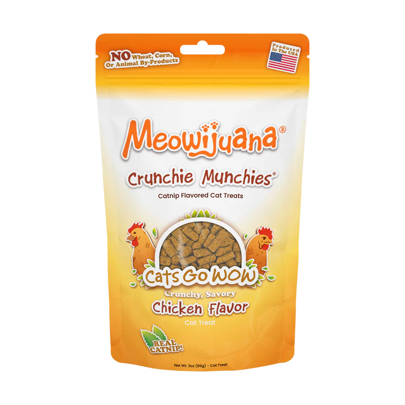 Meowijuana Crunchie Munchies Cat Treats with Catnip 3oz