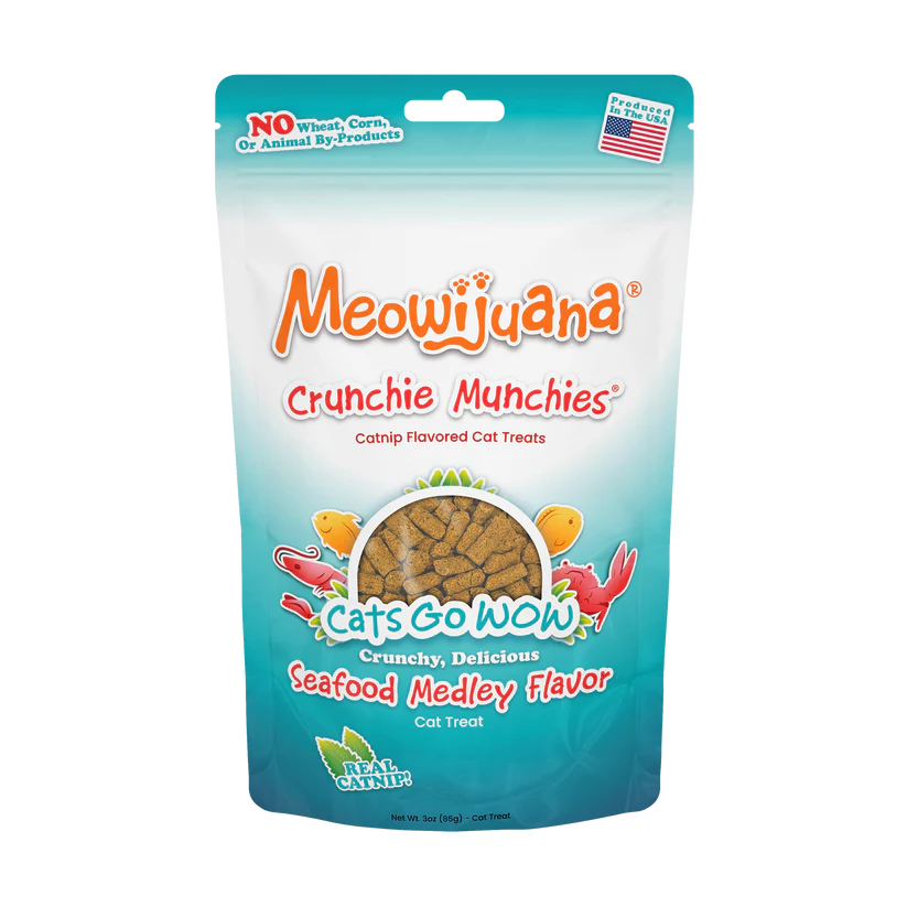 Meowijuana Crunchie Munchies Cat Treats with Catnip 3oz