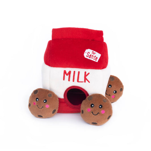 Zippy Paws - Holiday Burrrow - Santa's Milk & Cookies