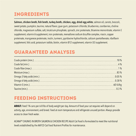 Acana - Wet Cat Food - Salmon & Chicken Chunks in Broth
