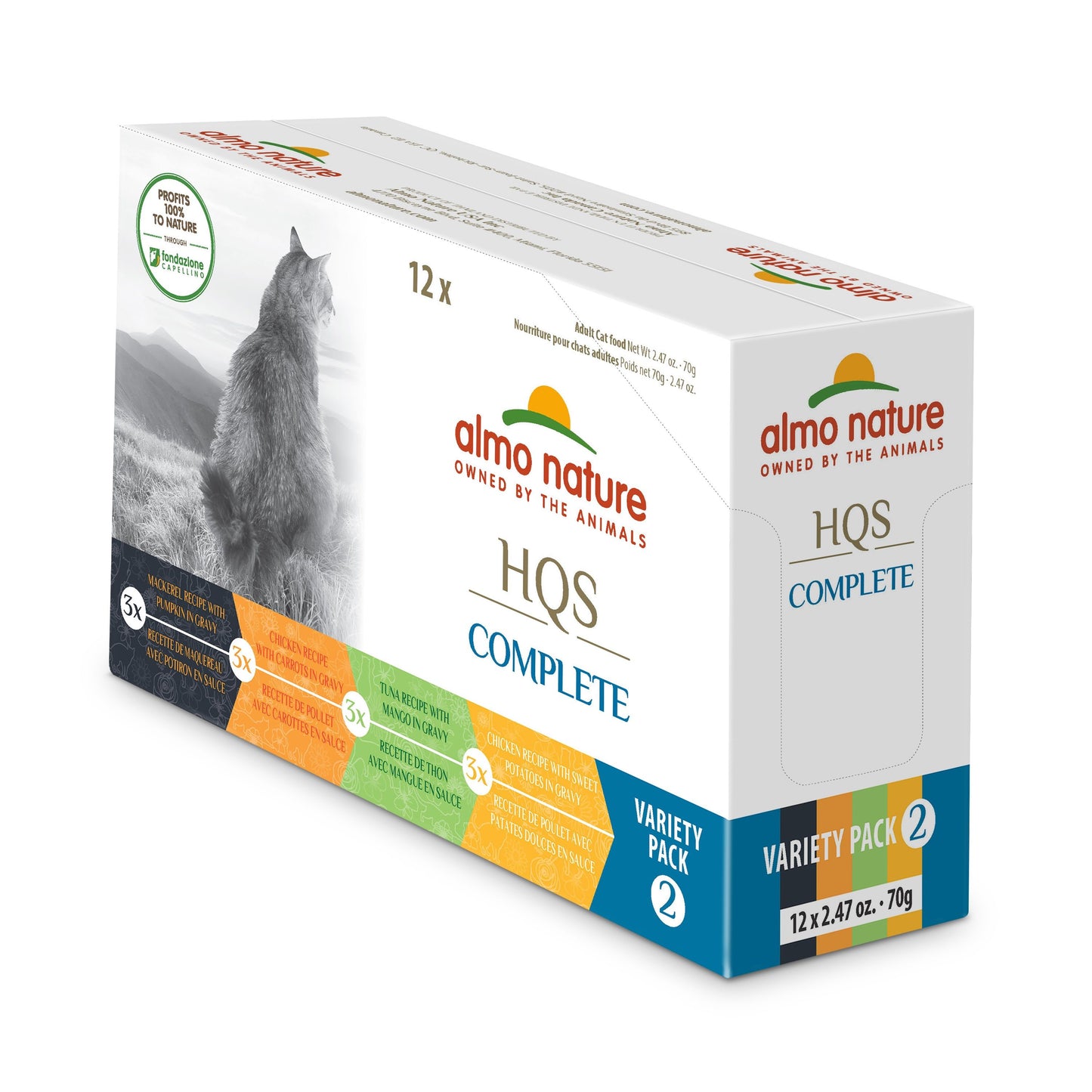 Almo Nature - HQS Complete - V.Pk#2 - Mack.&Pum./Chick&Carr./Tuna&Mango/Chick&S.Pot