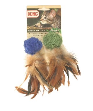 KONG - Naturals - Crinkle Ball with Feathers