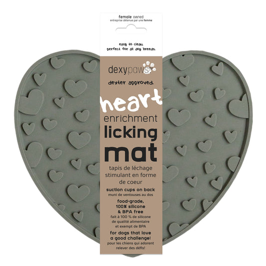 Dexypaws - Heart Enrichment Licking Mat - Khaki Green