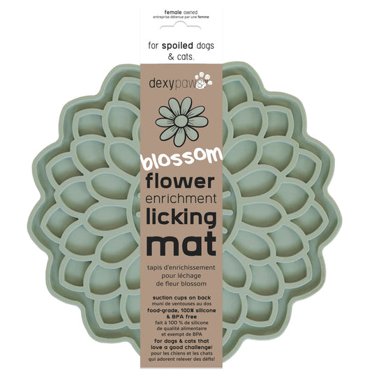 Dexypaws - Blossom Flower Enrichment Licking Mat - Sage Green