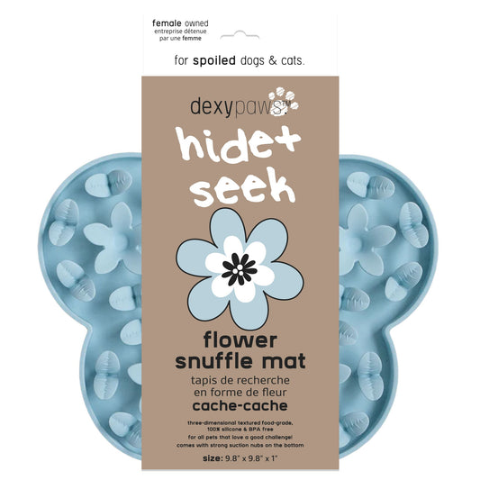 Dexypaws - Flower Hide and Seek Silicone Snuffle Mat - Sky Blue