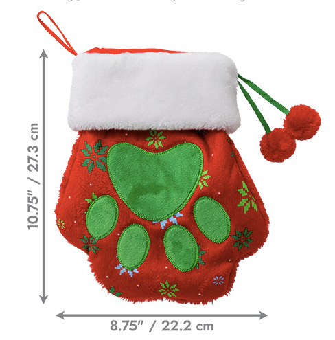 Kong® HOLIDAY Stoking Paw Red