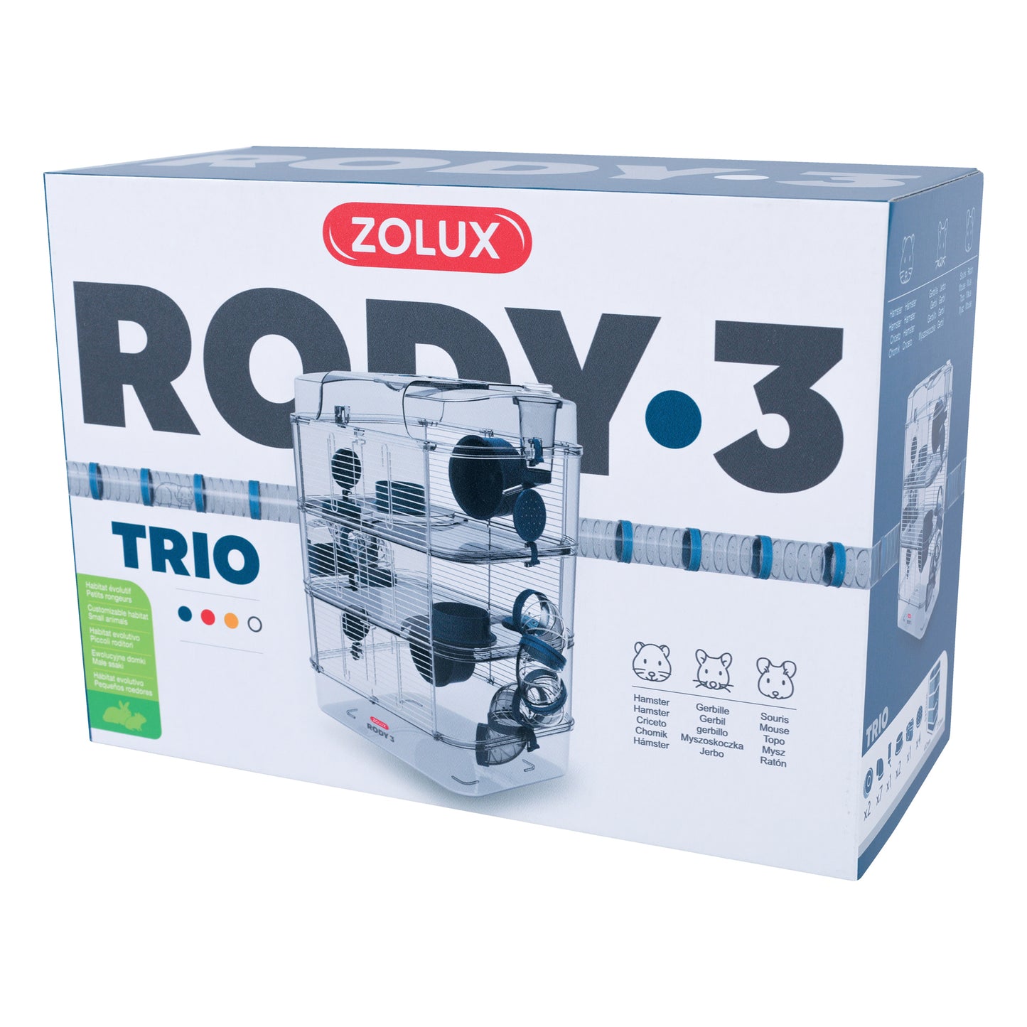 Rody3 - Trio Hamster Cage - Blue