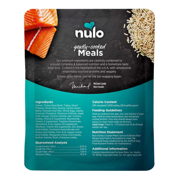 Nulo - Dog - Gently Cooked Meals SALMON & BROWN RICE RECIPE