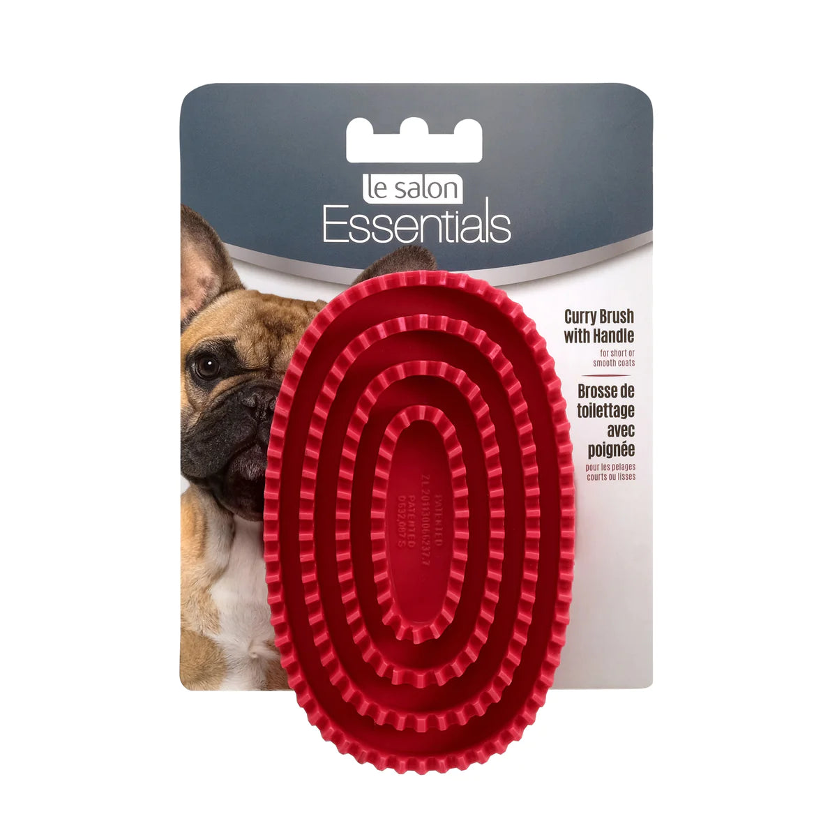 Le Salon - Essential Rubber Curry Grooming Brush With Loop Handle