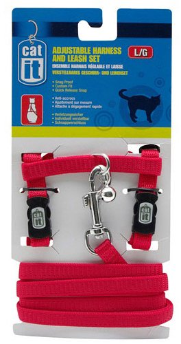 Catit - Adjustable Harness & Leash Set For Cats Assorted Colour
