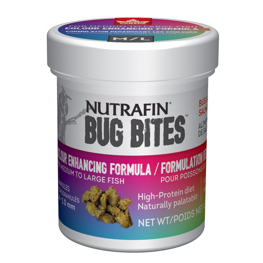 Fluval Bug Bites Colour Enhancing Formula - Medium to Large Fish - 1.4-2.0 mm granules - 45 g (1.6 oz)