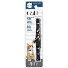 Catit - Adjustable Breakaway Nylon Cat Collar Black Inautical Pattern