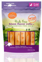 Canine Naturals - Hide Free Dog Chews Bison Flavour 2.5" 6pk
