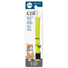 Catit - Adjustable Breakaway Nylon Cat Collar Yellow Reflective Pattern
