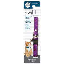 Catit - Adjustable Breakaway Nylon Cat Collar Purple Reflective Pattern