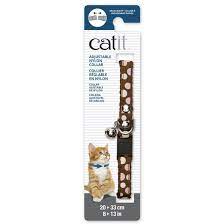 Catit - Adjustable Breakaway Nylon Cat Collar Brown With Dots Pattern