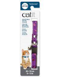 Catit - Adjustable Breakaway Nylon Cat Collar Purple Ladybug Pattern