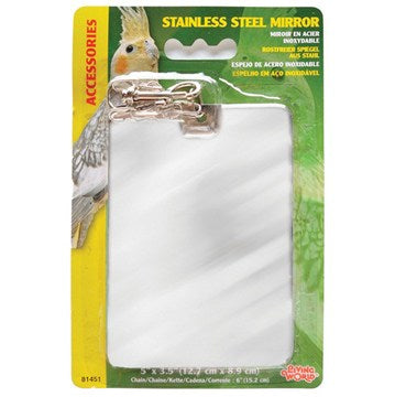 Living World Parrot Stainless Steel Mirror