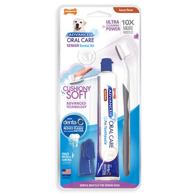 Nylabone - Advanced Oral Care Senior Dental Kit with Soft-Bristle
