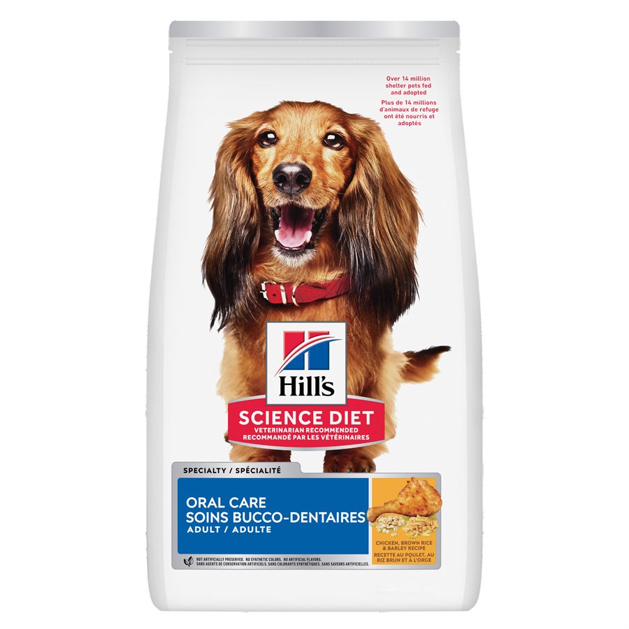 Hill's Science - Adult Oral Care Dog Diet - Chicken Rice & Barley