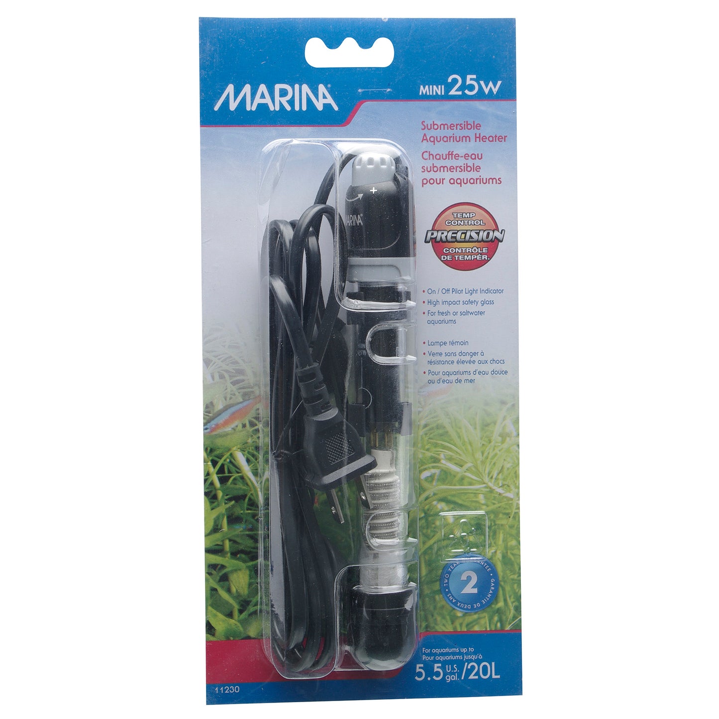 MARINA - Submersible Aquarium Heater - Mini 25W - 15cm