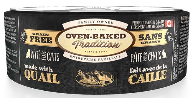 Oven Baked - Wet Cat Food - Grain Free Quail, Turkey & Pork Pate