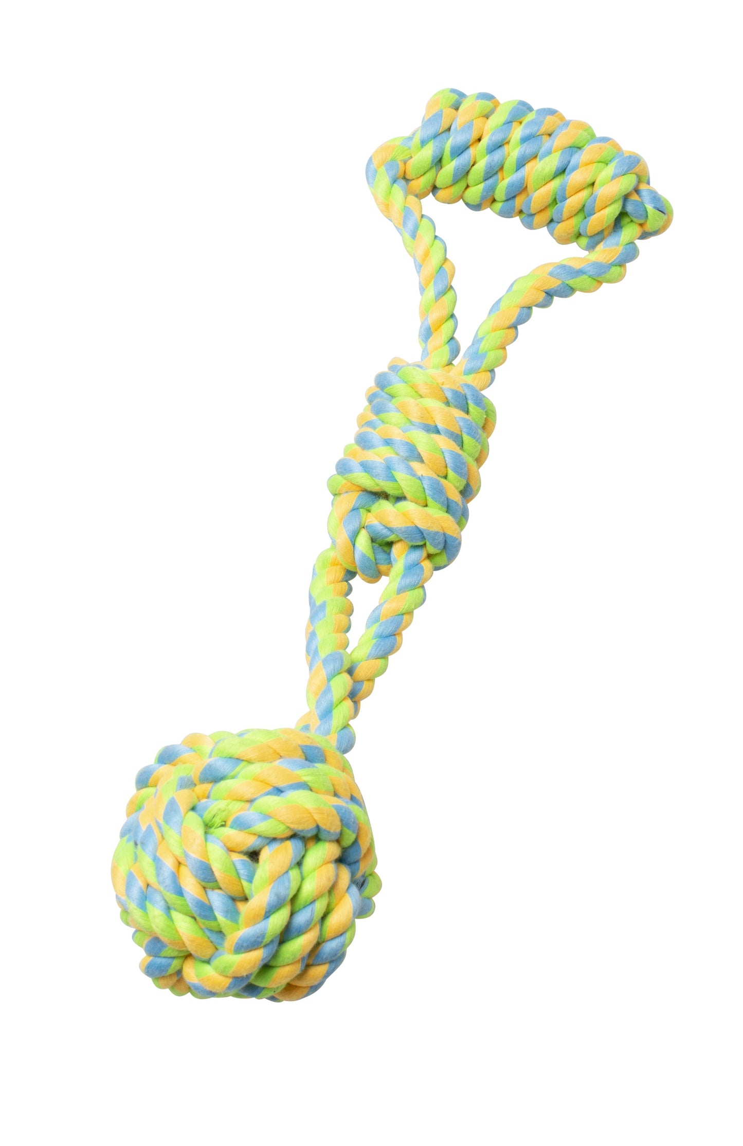 Bud'Z - Rope Monkey Fist With Handle - Green And Yellow