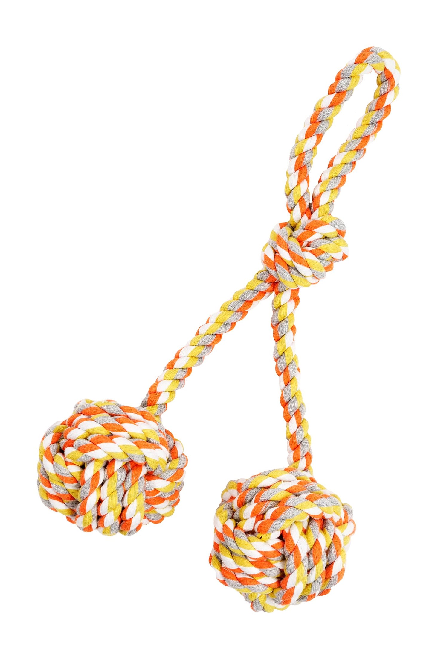 Bud'Z - Rope Double Monkey's Fist With Loop - Orange And Yellow