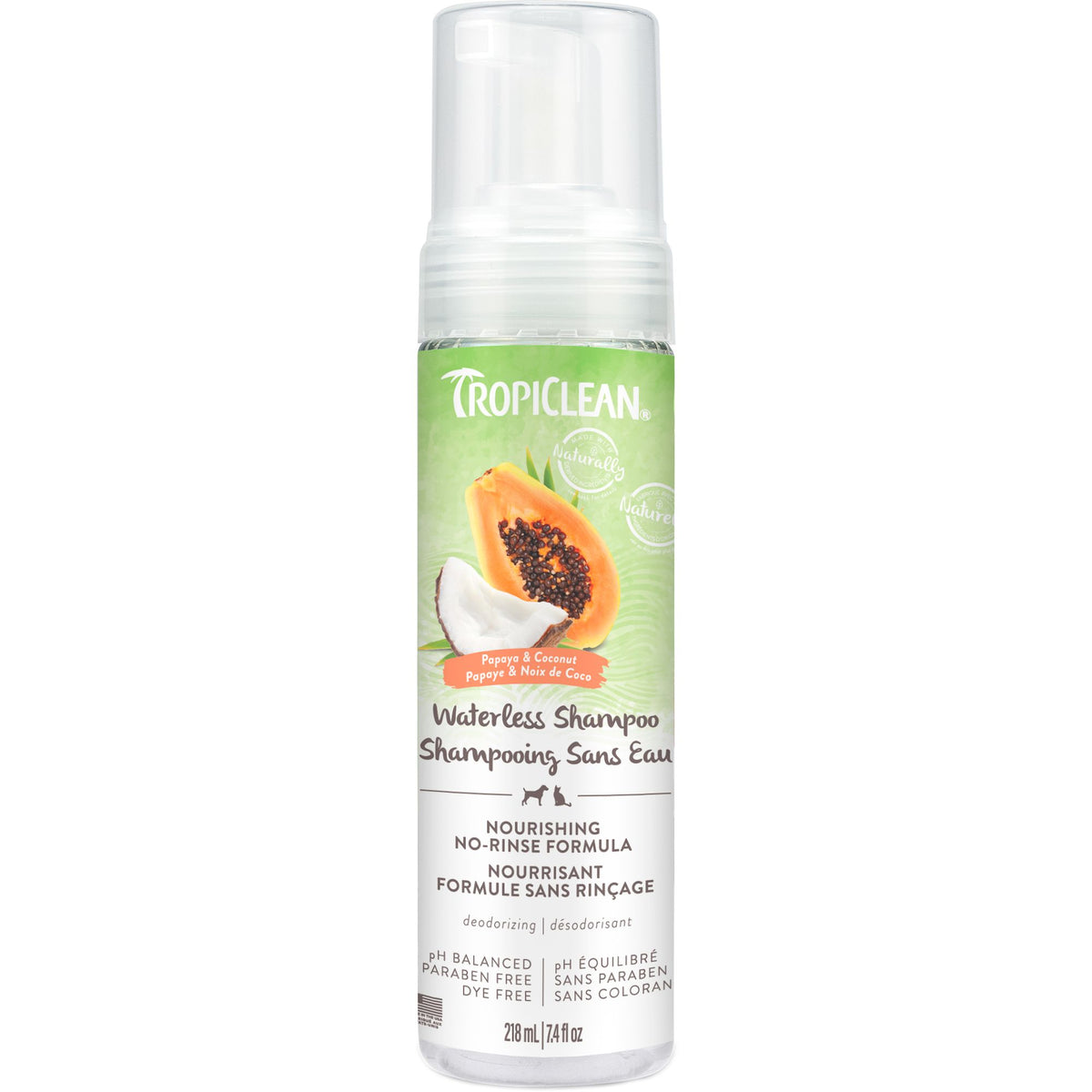 TROPICLEAN - Pet Waterless Shampoo - Sweet Papaya & Coconut