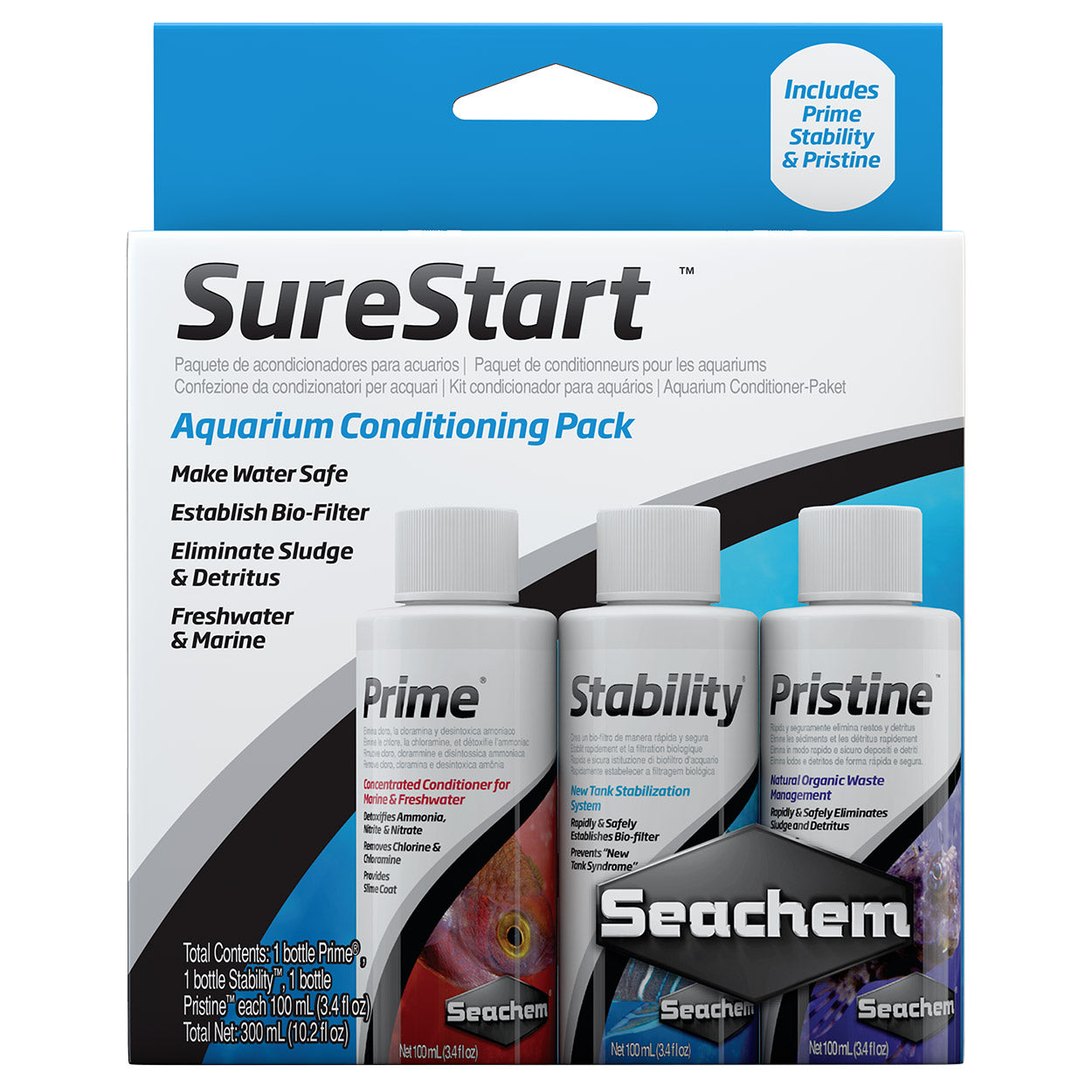 Seachem SureStart Aquarium Conditioning Pack - 3 x 100 ml