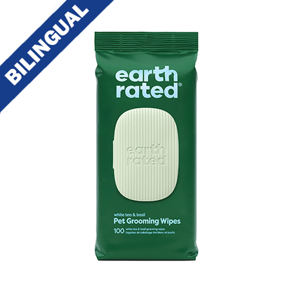 EARTH RATED - Grooming Wipes - White Tea & Basil