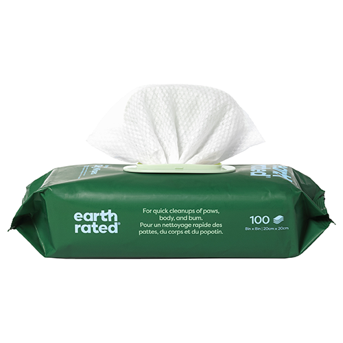 EARTH RATED - Grooming Wipes - White Tea & Basil