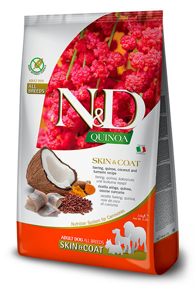 Farmina N&D Quinoa & Herring for Skin & Coat Food for Adult Dogs of All Breeds