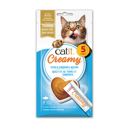 Catit - Creamy Cat Treats - Tuna and Sardine Recipe - 5 pack