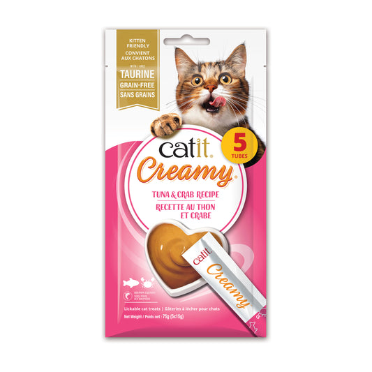 Catit - Creamy Cat Treats - Tuna and Crab Recipe - 5 pack
