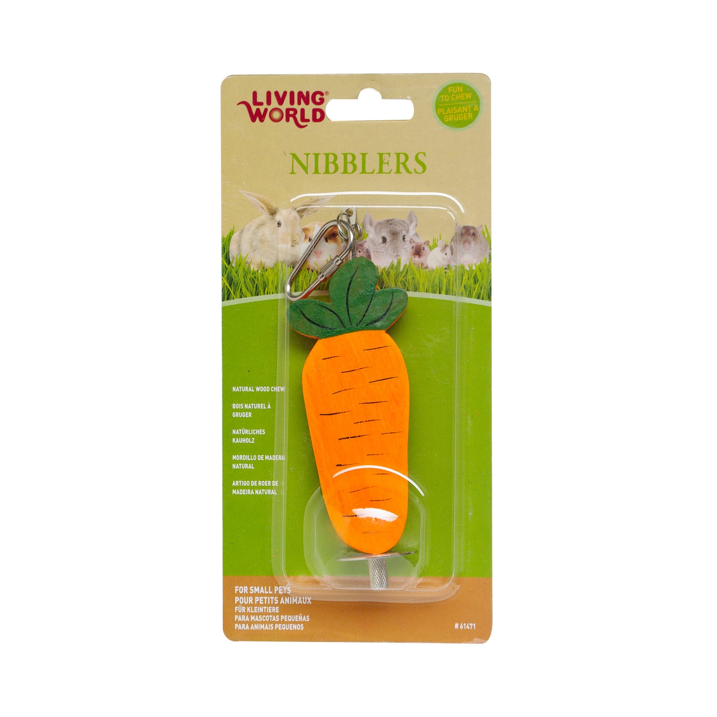 Living World - Nibblers Wood Chews - Carrot on Stick