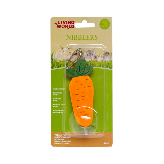Living World - Nibblers Wood Chews - Carrot on Stick