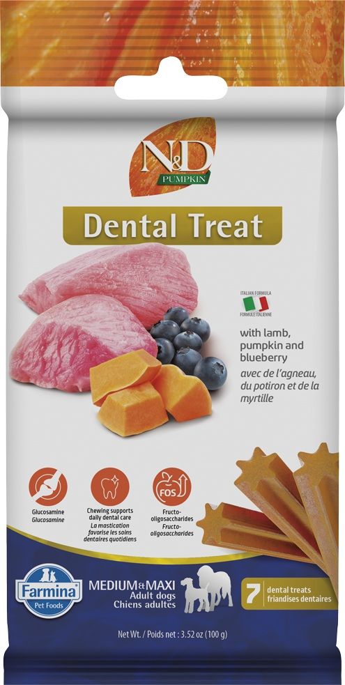Farmina N&D - Dental Treat - Pumpkin, Lamb Blueberry (Med/Max)