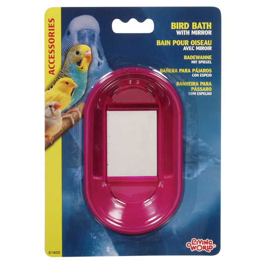 Living World - Oval Bird Bath with Mirror