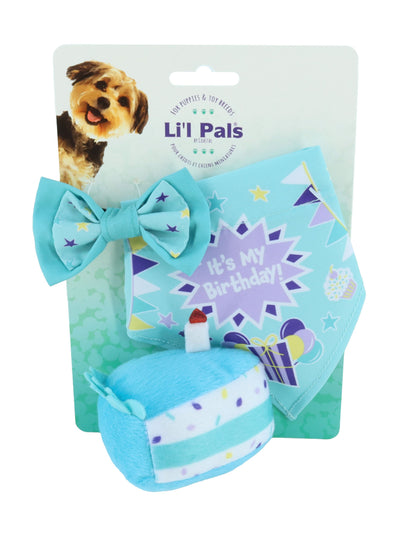 LIL' PALS - Dog Toy - Teal Birthday Combo
