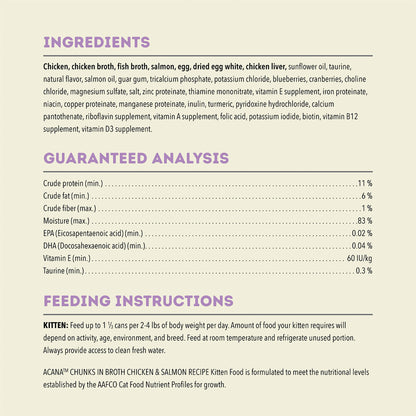 Acana - Wet Kitten Food - Chicken & Salmon Chunks in Broth