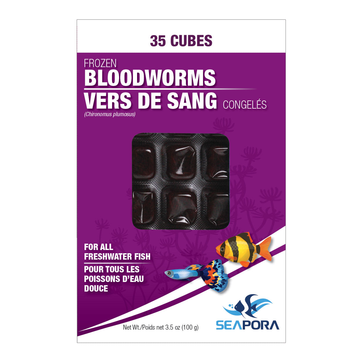 Frozen Bloodworms Cubes 3.5oz